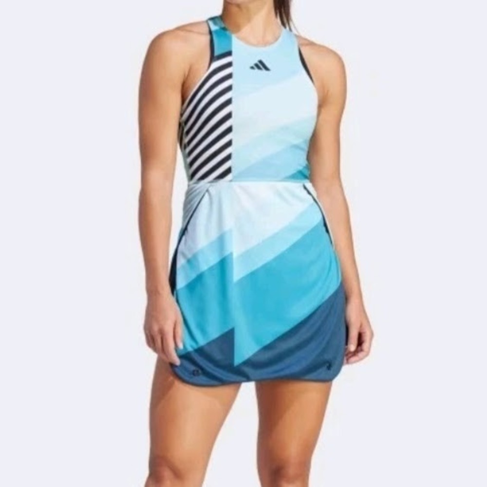 Adidas Women's M Transform Dress Flash Aqua Black‎ IL9593 Tennis Reversible NWT